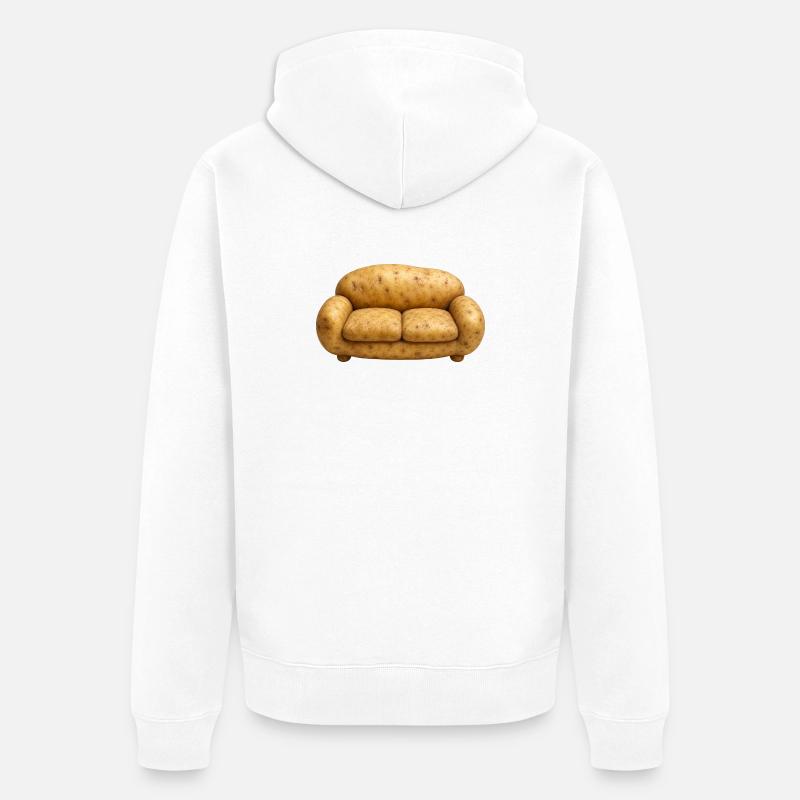    COUCH POTATO - Unisex Premium Bio Zip Hoodie - Weiß