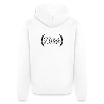 Bride - Unisex Premium Bio Zip Hoodie - Weiß - Hinten - Thijin (182cm)