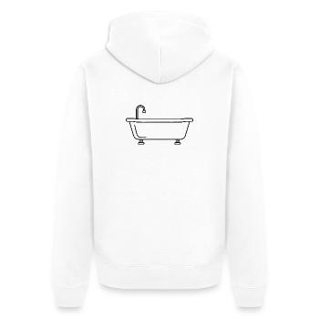 Bathtub Outline - Unisex Premium Organic Zip Hoodie - white - Back - Thijin (182cm)