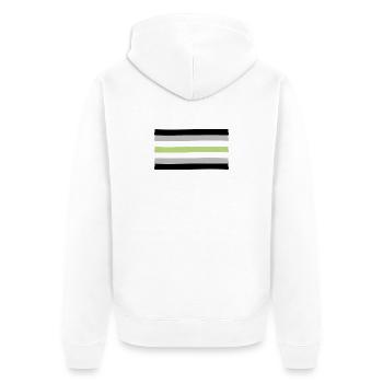 Agender Pride Flagge - Unisex Premium Bio Zip Hoodie - Weiß - Hinten - Thijin (182cm)