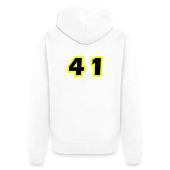 Symbole numérique 41 - Veste à capuche bio Premium Unisexe - blanc - Dos - Thijin (182cm)