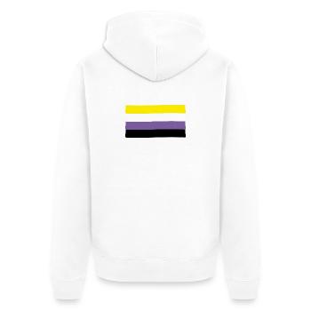 Drapeau non-binaire : fierté et identité - Veste à capuche bio Premium Unisexe - blanc - Dos - Thijin (182cm)