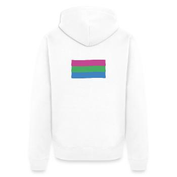 Polysexual Flag: Pride and Diversity - Unisex Premium Organic Zip Hoodie - white - Back - Thijin (182cm)
