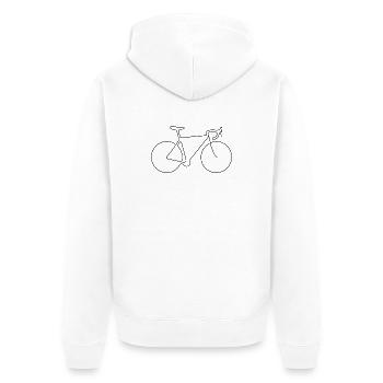 Silhouette Vélo Minimaliste Noir - Veste à capuche bio Premium Unisexe - blanc - Dos - Thijin (182cm)