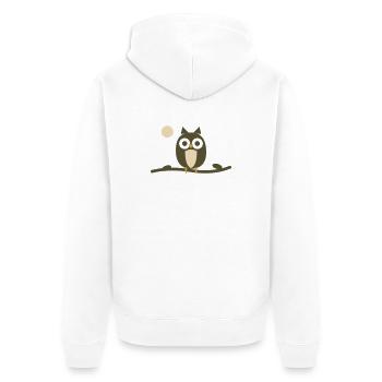 Olive Night Owl - Unisex Premium Organic Zip Hoodie - white - Back - Thijin (182cm)