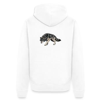 Illustration de loup - Veste à capuche bio Premium Unisexe - blanc - Dos - Thijin (182cm)