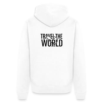 Silhouette des oiseaux kiwi : Voyager dans le monde – Minimaliste - Veste à capuche bio Premium Unisexe - blanc - Dos - Thijin (182cm)