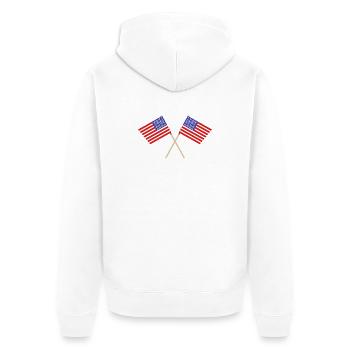 Flagge der Vereinigten Staaten - Unisex Premium Bio Zip Hoodie - Weiß - Hinten - Thijin (182cm)