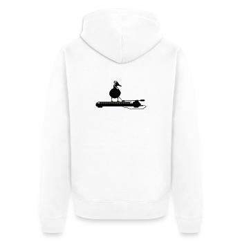 disco duck turntable - Unisex Premium Organic Zip Hoodie - white - Back - Thijin (182cm)