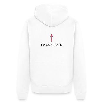 Trauzeugin Junggesellenabschied Pfeil - Unisex Premium Bio Zip Hoodie - Weiß - Hinten - Thijin (182cm)