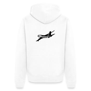 Passagierflugzeug - Unisex Premium Bio Zip Hoodie - Weiß - Hinten - Thijin (182cm)