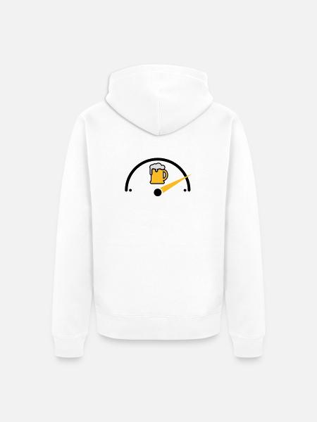 Bier full - Unisex Premium Organic Zip Hoodie - white