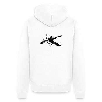 Kayak - Unisex Premium Bio Zip Hoodie - Weiß - Hinten - Thijin (182cm)