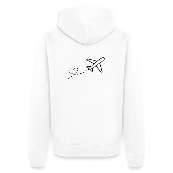 Coeur et avion - Veste à capuche bio Premium Unisexe - blanc - Dos - Thijin (182cm)