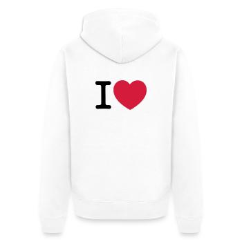 I Love... - Unisex Premium Organic Zip Hoodie - white - Back - Thijin (182cm)
