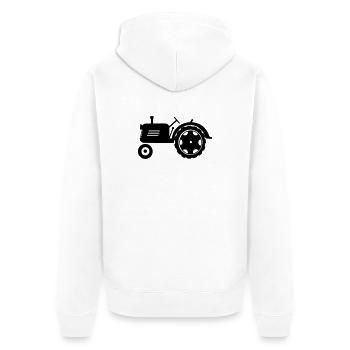 Traktor für den Landwirt - Unisex Premium Bio Zip Hoodie - Weiß - Hinten - Thijin (182cm)
