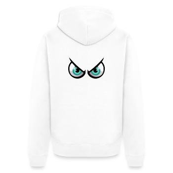 Yeux cartoon énervé - Veste à capuche bio Premium Unisexe - blanc - Dos - Thijin (182cm)