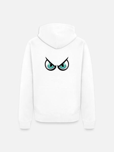 Augen cartoon verärgert - Unisex Premium Bio Zip Hoodie - Weiß