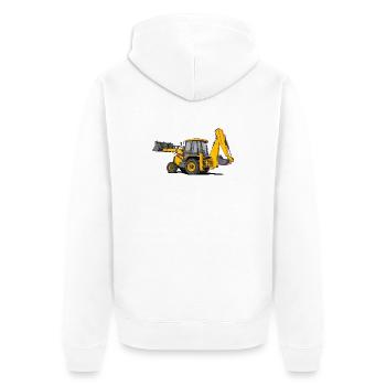 Traktor Lader - Unisex Premium Bio Zip Hoodie - Weiß - Hinten - Thijin (182cm)