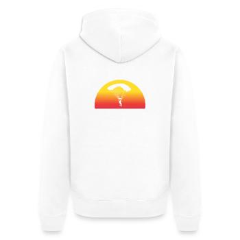 Adventurous Skydive Sunset - Unisex Premium Organic Zip Hoodie - white - Back - Thijin (182cm)