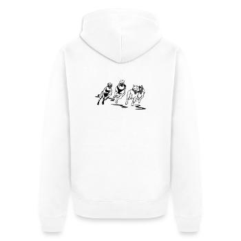 Whippets - Unisex Premium Bio Zip Hoodie - Weiß - Hinten - Thijin (182cm)
