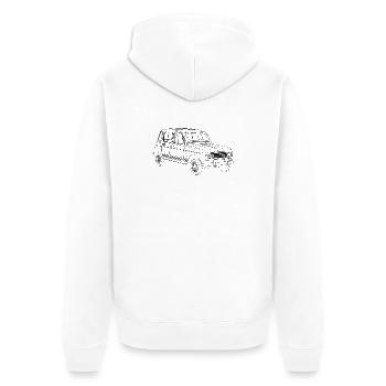 The 4L - Unisex Premium Organic Zip Hoodie - white - Back - Thijin (182cm)