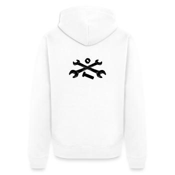 Outils clés écrou et boulon - Veste à capuche bio Premium Unisexe - blanc - Dos - Thijin (182cm)