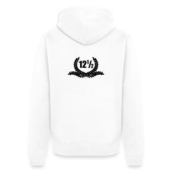 Lauwerkrans 12 und ein halbes Jahr - Unisex Premium Bio Zip Hoodie - Weiß - Hinten - Thijin (182cm)