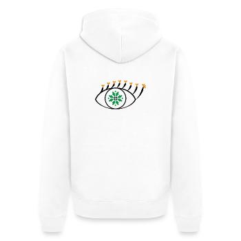 Eye - Traditional Romanian folk art pattern - Unisex Premium Organic Zip Hoodie - white - Back - Thijin (182cm)