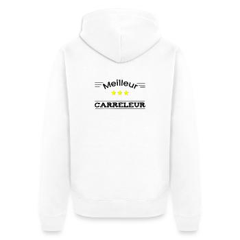 Cadeau meilleur carreleur - Veste à capuche bio Premium Unisexe - blanc - Dos - Thijin (182cm)