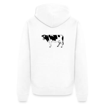 Kuh schwarzpelzig, Milchrasse - Unisex Premium Bio Zip Hoodie - Weiß - Hinten - Thijin (182cm)