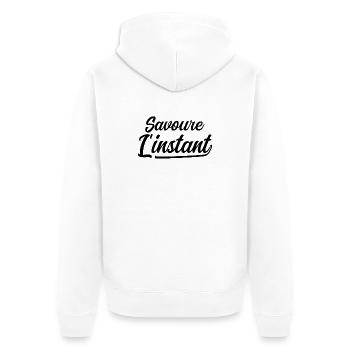 Savoure l'instant - Veste à capuche bio Premium Unisexe - blanc - Dos - Thijin (182cm)