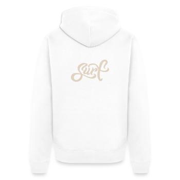 Surf Lettering - Unisex Premium Bio Zip Hoodie - Weiß - Hinten - Thijin (182cm)