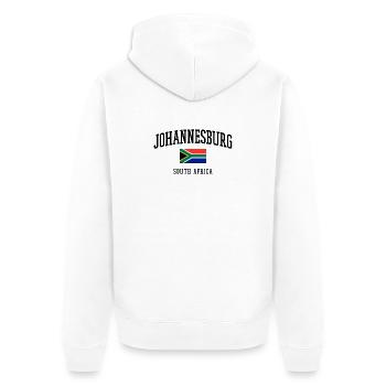 Johannesburg Flagge Südafrika Städte Design - Unisex Premium Bio Zip Hoodie - Weiß - Hinten - Thijin (182cm)