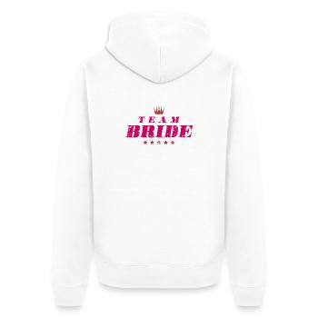 Team Bride Wedding Quote - Unisex Premium Organic Zip Hoodie - white - Back - Thijin (182cm)
