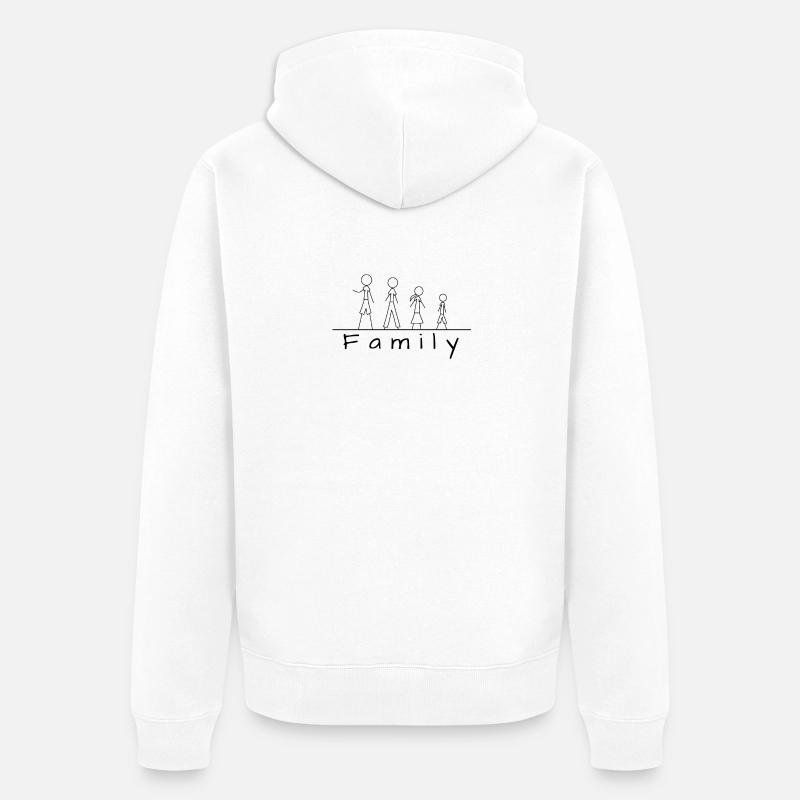 Famille de figurines en bâton - Veste à capuche bio Premium Unisexe - blanc