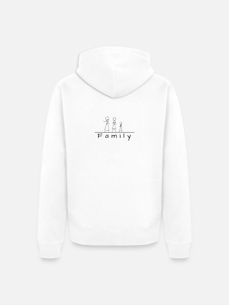 Stick figure family - Unisex Premium Organic Zip Hoodie - white