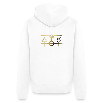 Symbol des Steins der Weisen - Unisex Premium Bio Zip Hoodie - Weiß - Hinten - Thijin (182cm)