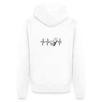 Pulse Basketball Hoop Heartbeat Symbol Streetball - Unisex Premium Organic Zip Hoodie - white - Back - Thijin (182cm)
