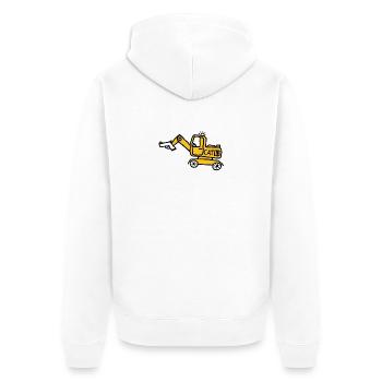 Danger pour la construction - Veste à capuche bio Premium Unisexe - blanc - Dos - Thijin (182cm)