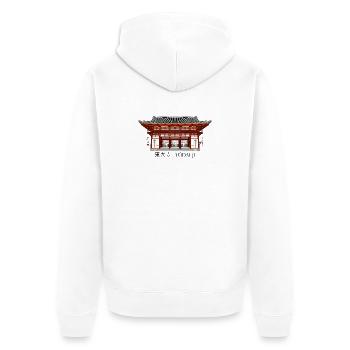 Nara Japan, Todai-ji, Buddhistischer Tempel - Unisex Premium Bio Zip Hoodie - Weiß - Hinten - Thijin (182cm)