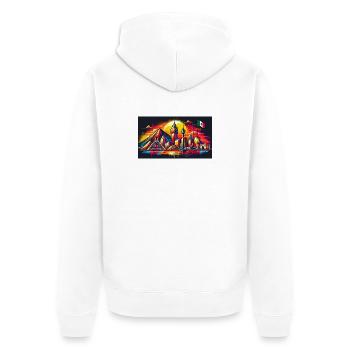 Monterrey Mexiko Kunst Design - Unisex Premium Bio Zip Hoodie - Weiß - Hinten - Thijin (182cm)