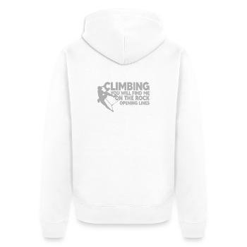 ESCALADE, ESCALADE, lignes d’ouverture - Veste à capuche bio Premium Unisexe - blanc - Dos - Thijin (182cm)