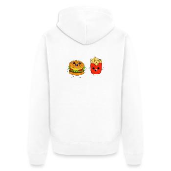 Burgers & Fries - Unisex Premium Organic Zip Hoodie - white - Back - Thijin (182cm)
