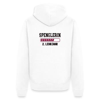 Apprentissage de ferblantier 2e année d’apprentissage de ferblantier - Veste à capuche bio Premium Unisexe - blanc - Dos - Thijin (182cm)