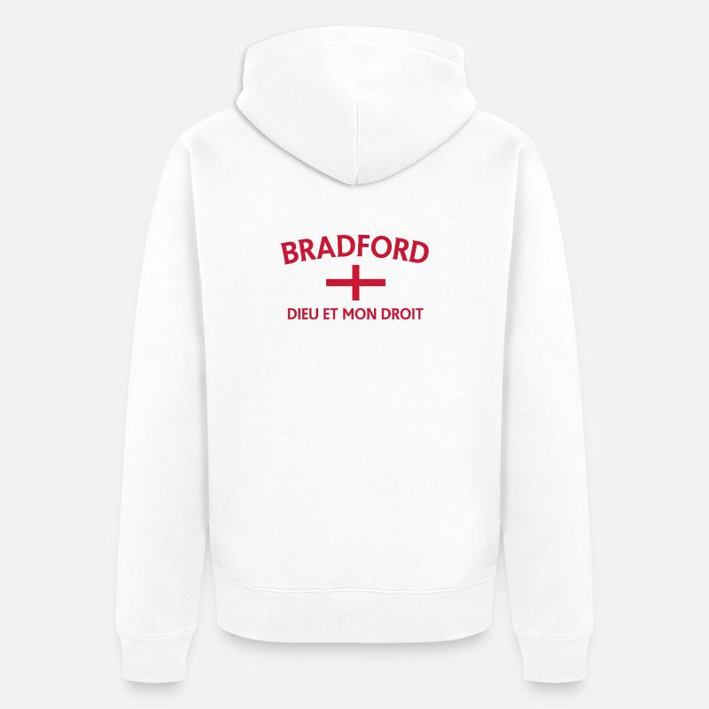 Bradford Angleterre Drapeau DDM Design - Veste à capuche bio Premium Unisexe - blanc