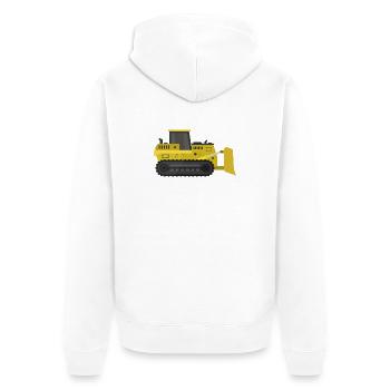 Bulldozer - Unisex Premium Organic Zip Hoodie - white - Back - Thijin (182cm)