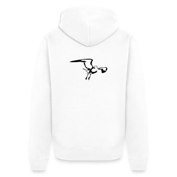 Gull - Unisex Premium Organic Zip Hoodie - white - Back - Thijin (182cm)