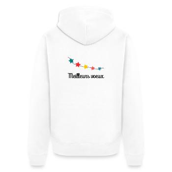 BONNE ANNEE. SAINT SYLVESTRE. MEILLEURS VOEUX - Veste à capuche bio Premium Unisexe - blanc - Dos - Thijin (182cm)
