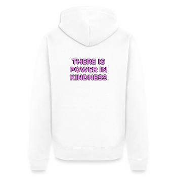 Power in Kindness Neon Typography - Unisex Premium Organic Zip Hoodie - white - Back - Thijin (182cm)